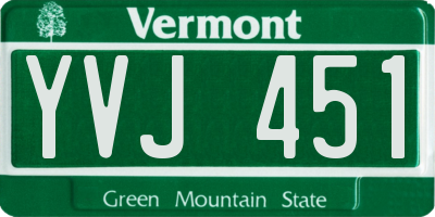 VT license plate YVJ451