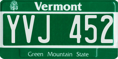 VT license plate YVJ452