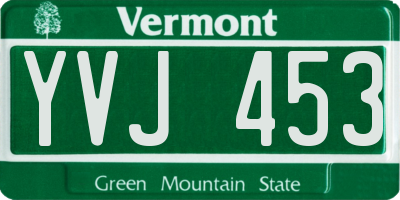 VT license plate YVJ453