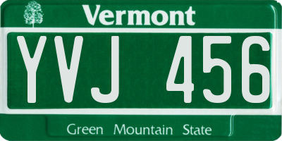 VT license plate YVJ456