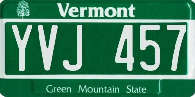 VT license plate YVJ457