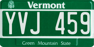 VT license plate YVJ459