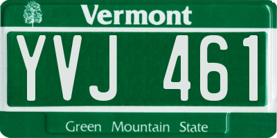 VT license plate YVJ461