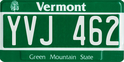VT license plate YVJ462