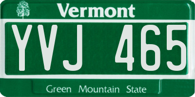 VT license plate YVJ465