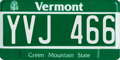 VT license plate YVJ466