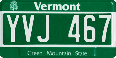 VT license plate YVJ467