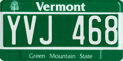 VT license plate YVJ468