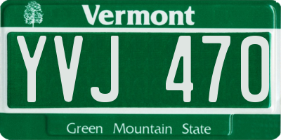 VT license plate YVJ470
