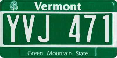 VT license plate YVJ471