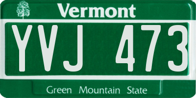 VT license plate YVJ473