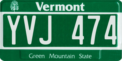 VT license plate YVJ474