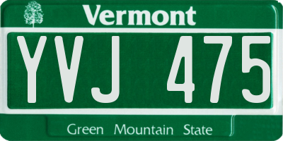 VT license plate YVJ475