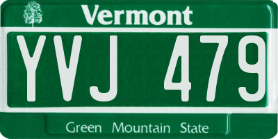 VT license plate YVJ479