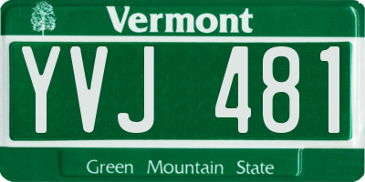 VT license plate YVJ481