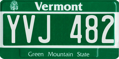 VT license plate YVJ482