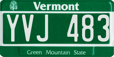 VT license plate YVJ483