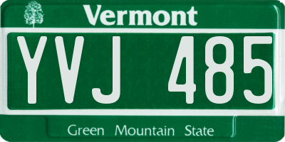 VT license plate YVJ485