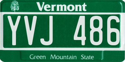 VT license plate YVJ486