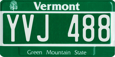 VT license plate YVJ488