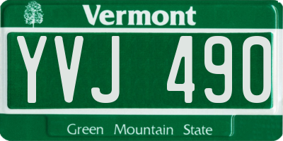VT license plate YVJ490