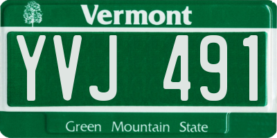 VT license plate YVJ491