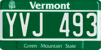 VT license plate YVJ493