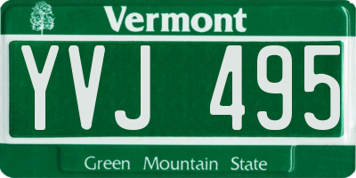 VT license plate YVJ495