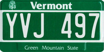 VT license plate YVJ497