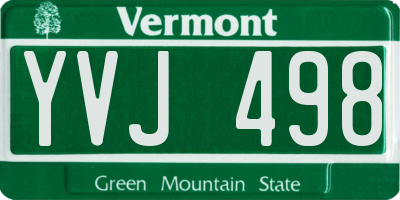 VT license plate YVJ498