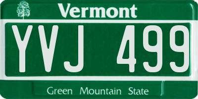 VT license plate YVJ499