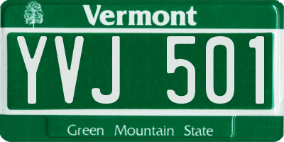 VT license plate YVJ501
