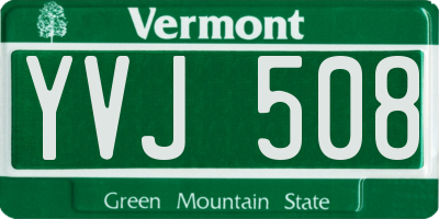 VT license plate YVJ508