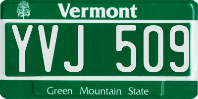 VT license plate YVJ509
