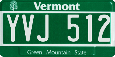 VT license plate YVJ512