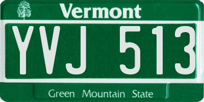 VT license plate YVJ513