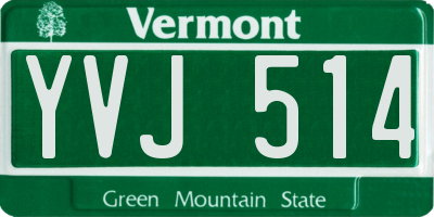 VT license plate YVJ514