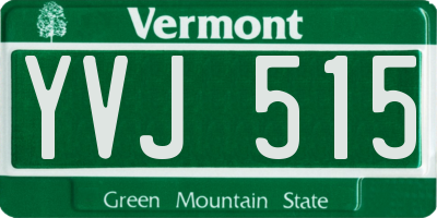 VT license plate YVJ515