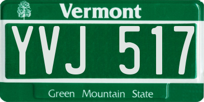 VT license plate YVJ517