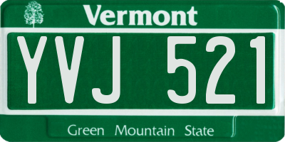 VT license plate YVJ521