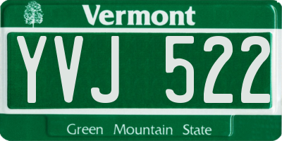 VT license plate YVJ522