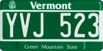 VT license plate YVJ523