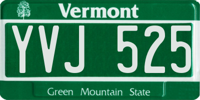 VT license plate YVJ525