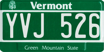 VT license plate YVJ526