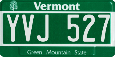 VT license plate YVJ527