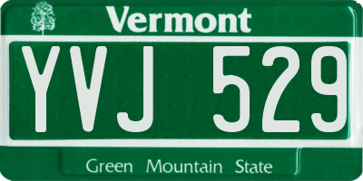 VT license plate YVJ529