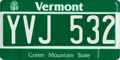 VT license plate YVJ532