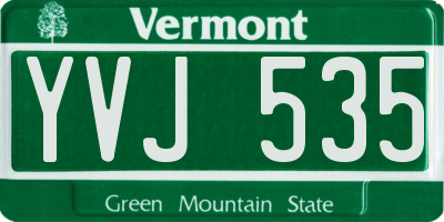 VT license plate YVJ535