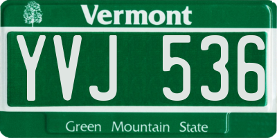 VT license plate YVJ536