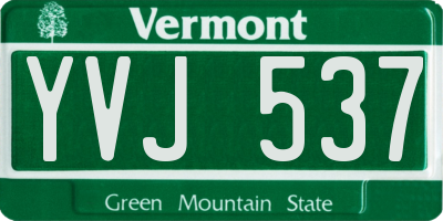 VT license plate YVJ537
